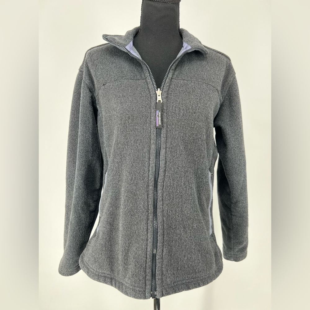PATAGONIA SYNCHILLA GREY FLEECE FULL ZIP JACKET HIGH NECK WARM LIGHTWEIGHT
